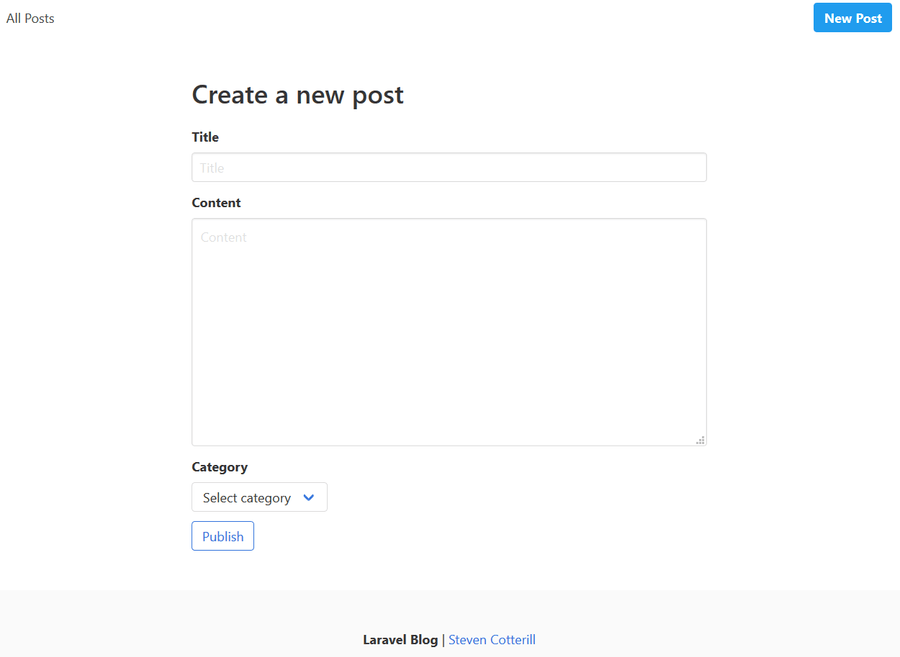 Create new post form